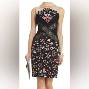 BCBGMazAzria Floral Lace Cocktail Dress EUC size 2
